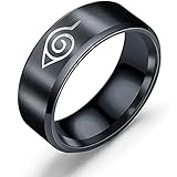 Hexilgbn Shippuden Akatsuki Ring Stainless Steel Anime Ring for Men,Cosplay 8 Mm Wide Cool Rings...