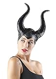 Fairycos Evil Maleficent Hörner Teufel Kostüm Halloween Kostüm Damen Haarreif Kopfschmuck Schwarz...