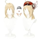 Lwiuentx Genshin Impact Cosplay Klee Hellblonde Perücke mit 2 Pferdeschwänzen für Halloween Party...