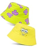 Spongebob Schwammkopf Wende-Fischerhut Kinder | Mädchen Jungen Gelb Spongebob Und Patrick Koralle...