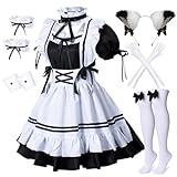 Anime French Maid Schürze, Lolita, Faschingskostüm, Cosplay Kostüm, pelzige Katze, Ohren,...