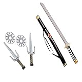 Widmann 27271 - Ninja Waffenset, 1 Schwert mit Scheide, 2 Dolche, 2 Shuriken, Accessoire,...