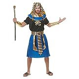Snailify Pharao Kostüm Herren Eyptian Kostüm Ägypter Kleid Halloween Kostüm Kopfschmuck Blau...