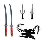CoolChange Kinder Ninja Schwert Set für Samurai Kostüm | Kunststoff | Waffenset mit 2 Katana...