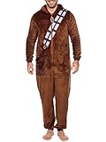 Star Wars Herren Onesie | Chewbacca Kostüm Fleece Schlafanzug | Schlafoveralls für Herren Braun...