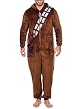 Star Wars Herren Onesie | Chewbacca Kostüm Fleece Schlafanzug | Schlafoveralls für Herren Braun...
