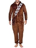 Star Wars Herren Onesie | Chewbacca Kostüm Fleece Schlafanzug | Schlafoveralls für Herren Braun...