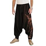 Taigood Männer Pluderhosen Bequeme elastische Taillenhosen Fashion Solid Color Casual Yoga Hippies...