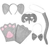 dressforfun 302047 - Kostüm Set Elefant für Erwachsene, Haarreif mit Ohren, Maske, Handschuhe,...