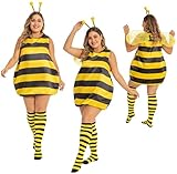 cuteDIY Bienenkostüm Erwachsene Bienen Kostüm Damen Faschingskostüme Fasching Kostüm Karneval...