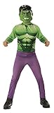Rubies Klassisches Hulk-Kostüm für Jungen und Mädchen, bedruckter Jumpsuit und Maske, offizielles...