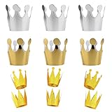 ZWZNBL 12 dekorative Kronenhüte, Prinz-Prinzessin-Kronen, goldene und silberne Papierkronen,...