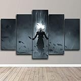 Gtart 3D Bilder Wohnzimmer Wandbilder Modern Wandbild Leinwand Bilder 5 Teilig Anime Goku Dragonball...