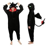 Claofoc Ohnezahn Onesie Erwachsene Drachen Pyjamas Winter Plüsch Overall Pokemon Onesies Halloween...