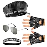 W WIDMANN MILANO Party Fashion - Rocker und Biker Kostüm Set, 5-teilig, für Karneval, Mottoparty,...