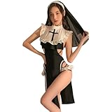 SINROYEE Sexy Cosplay-Dessous, Nonnen-Kostüm, Anime, Teufel, Slutty Outfit, Halloween,...