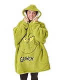 The Grinch Erwachsene Übergroße tragbare Decke | Flauschiger, bestickter...