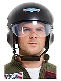 Smiffys 42961 Offizielles Lizenzprodukt Top Gun Deluxe Helm, Herren, Schwarz, Einheitsgröße