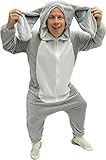 Bad Taste graues Hasenkostüm für Erwachsene - Größe S-XXL für Damen und Herren - Hasen Kostüm...