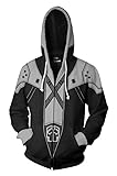 Sephiroth Kaputzen Jacke Cosplay Kostüm Streetwear Kapuzenpullover mit Reißverschluss Unisex...