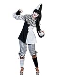 Pierro´s Kostüm Harlekin Dame Clown Damenkostüm Oberteil Hose Größe 36/38 für Karneval,...