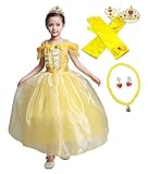 Lito Angels Prinzessin Belle Kleid Kostüm mit Zubehör für Kinder Mädchen Die Schöne und das...