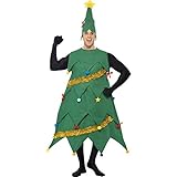 Smiffys Kostüm Weihnachtsbaum, Grün, mit Tunika und Hut, Deluxe