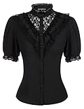 SCARLET DARKNESS Damen Steampunk Piratenbluse Festlich Halloween Karneval Ostern Party Oberteile...