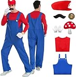 Super Brüder Kostüm für Kinder Erwachsene, Faschingskostüme Herren, Super Brüder Cosplay...