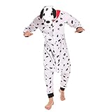 Guturris Erwachsene Tier Cosplay Kostüm Erwachsene Pyjamas Dalmatiner Weiß Unisex XL