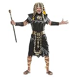 Snailify Pharao Kostüm Herren Eyptian Kostüm Ägypter Kleid Halloween Kostüm Kopfschmuck Schwarz...