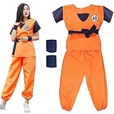 JBBFDH Kinder Kostüm,Outfits Cosplay Kostüm von Son Goku mit Zeichen, Kostüme für Erwachsene und...