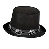W WIDMANN MILANO Party Fashion 09785 - Zylinder Rock Star, Rocker, Hut, Kopfschmuck, Accessoire,...