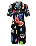 NUWIND Frauen Mädchen Stranger Eleven Cosplay Kostüm Jumpsuit Kurzärmeliges Outfit für Halloween...