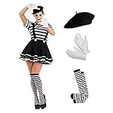 Fun Shack Pantomime Kostüm Damen, Faschingskostüme Damen Pantomime, Karneval Kostüm Damen...