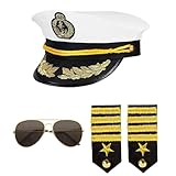 W WIDMANN MILANO Party Fashion 68543 - Verkleidungsset Kapitän, Mütze, Epauletten und Brille, Navy...