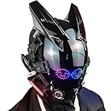 Marikito LED-Maske mit programmierbarer Bluetooth-App,Cyberpunk Maske für Erwachsene,Cyberpunk Helm...