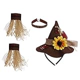 TOYANDONA Halloween Kostüm Strohhut Und Halskette Armband für Halloween Party Karneval...