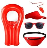 5 in 1 Lifeguard Set Fasching Kostüm Karneval Verkleidung Rettungschwimmer Bademeister Boje...