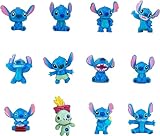 12 teiliges Stich thema-Figuren-Set, Mini-niedliches Party-Kuchen-Set, Desktop-Dekorationen,...