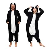 Funziez! Unisex Stinktier-Pyjama – Einteiliger Plüsch Neuheit Kostüm Jumpsuit für Erwachsene -...