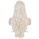 Morvally Perücke, lang, lockere Wellen, gewellt, 4 Zöpfe, für Damen, Halloween-Kostüm, Cosplay,...