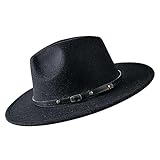 besbomig Damen Herrenhüte Winter Mode Filzhut Winterhut Wintermütze - Fedora Hut mit breiter...