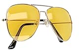 mumbi Nachtsichtbrille Nachtfahrbrille Blendschutz zum Autofahren polarisiert Retro Pilotenbrille,...