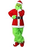 7 STÜCKE Weihnachten Grün Großes Monster Kostüm Erwachsene Cosplay Kostüm Luxus Weihnachtsmann...