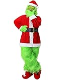 7 STÜCKE Weihnachten Grün Großes Monster Kostüm Erwachsene Cosplay Kostüm Luxus Weihnachtsmann...