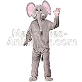 Elefanten-Kostüm, Maskottchen Elefant, Elefant (Erwachsenengröße)