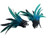 keland Mardi Gras Kostüme Gothic Feder Manschette Handgelenk Armband für Halloween (Saures Blau)