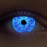 DESIGNLENSES, Leuchtende Halloween The Purge Kostüm Kontaktlinsen, 1 Paar (2 Stück),weiche UV Neon...