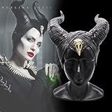 Tibroni Halloween Maleficent Kostüm Damen, Teufelshörner Latex, Teufelshörner Haarreif Schwarz,...